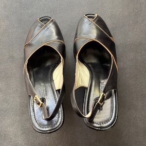 Kenneth Cole Vintage Black Slingback Heels. Made in Italy